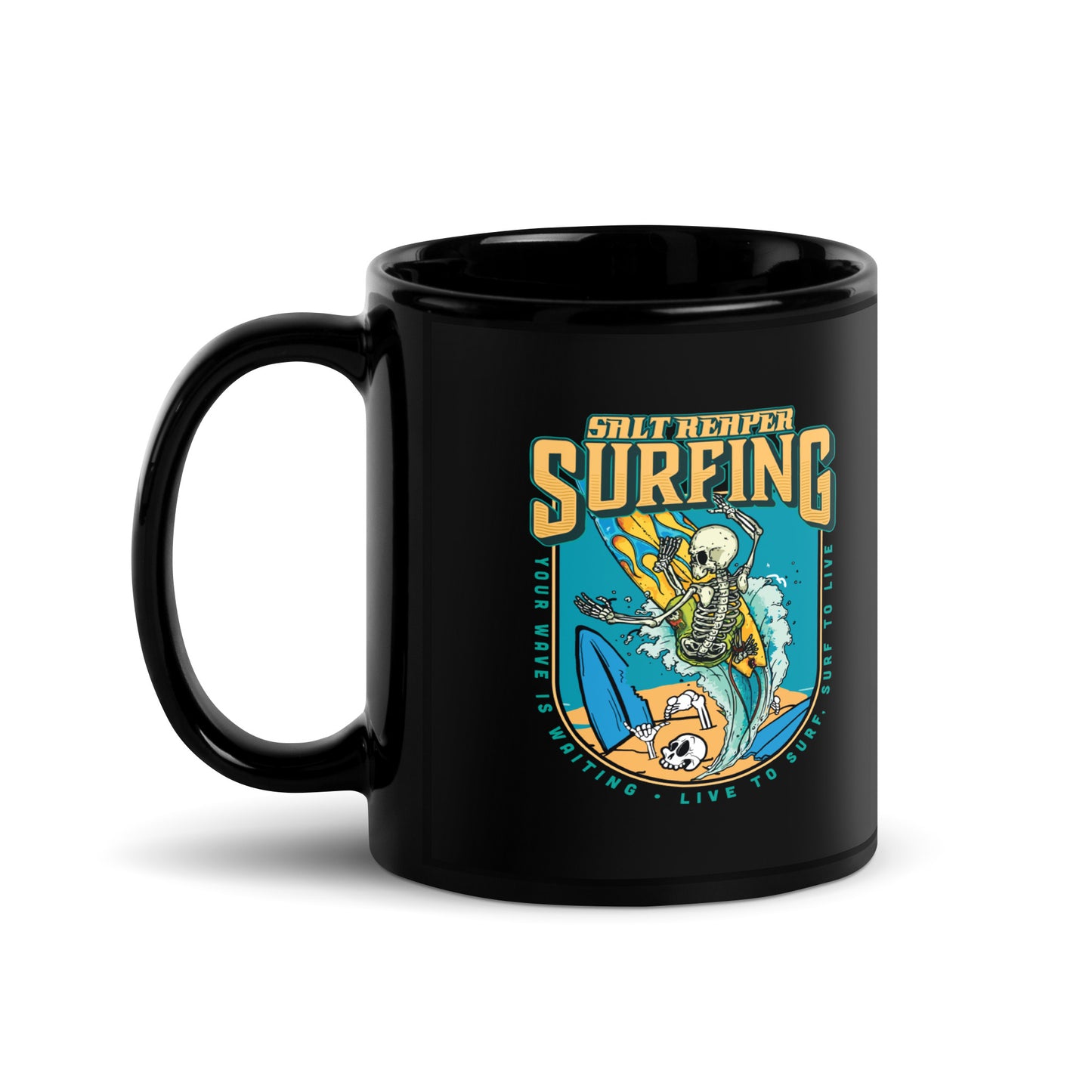 Skull Surfing Coffee Mug