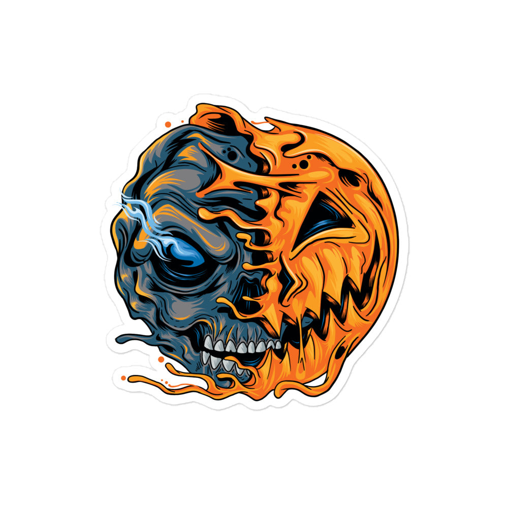 Pumpkin Skull Decal