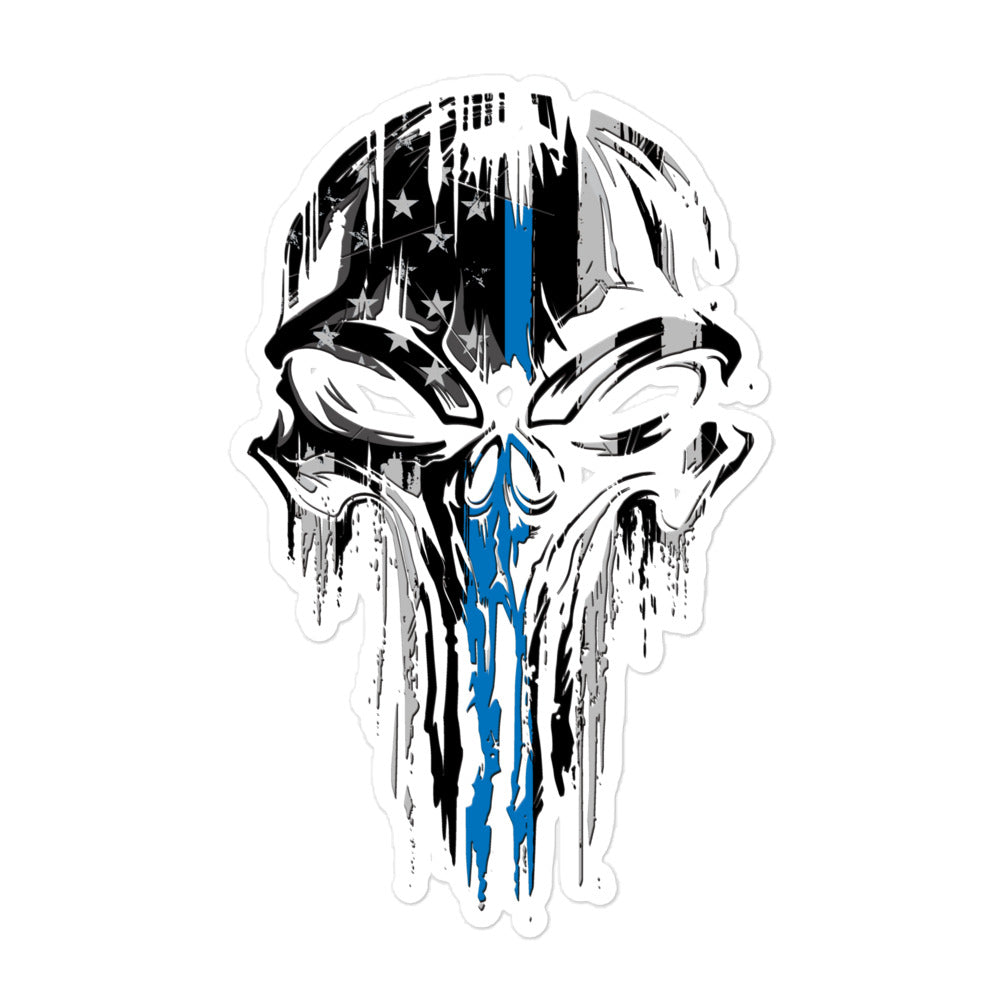 Thin Blue Line Punisher Decal – Salt Reaper
