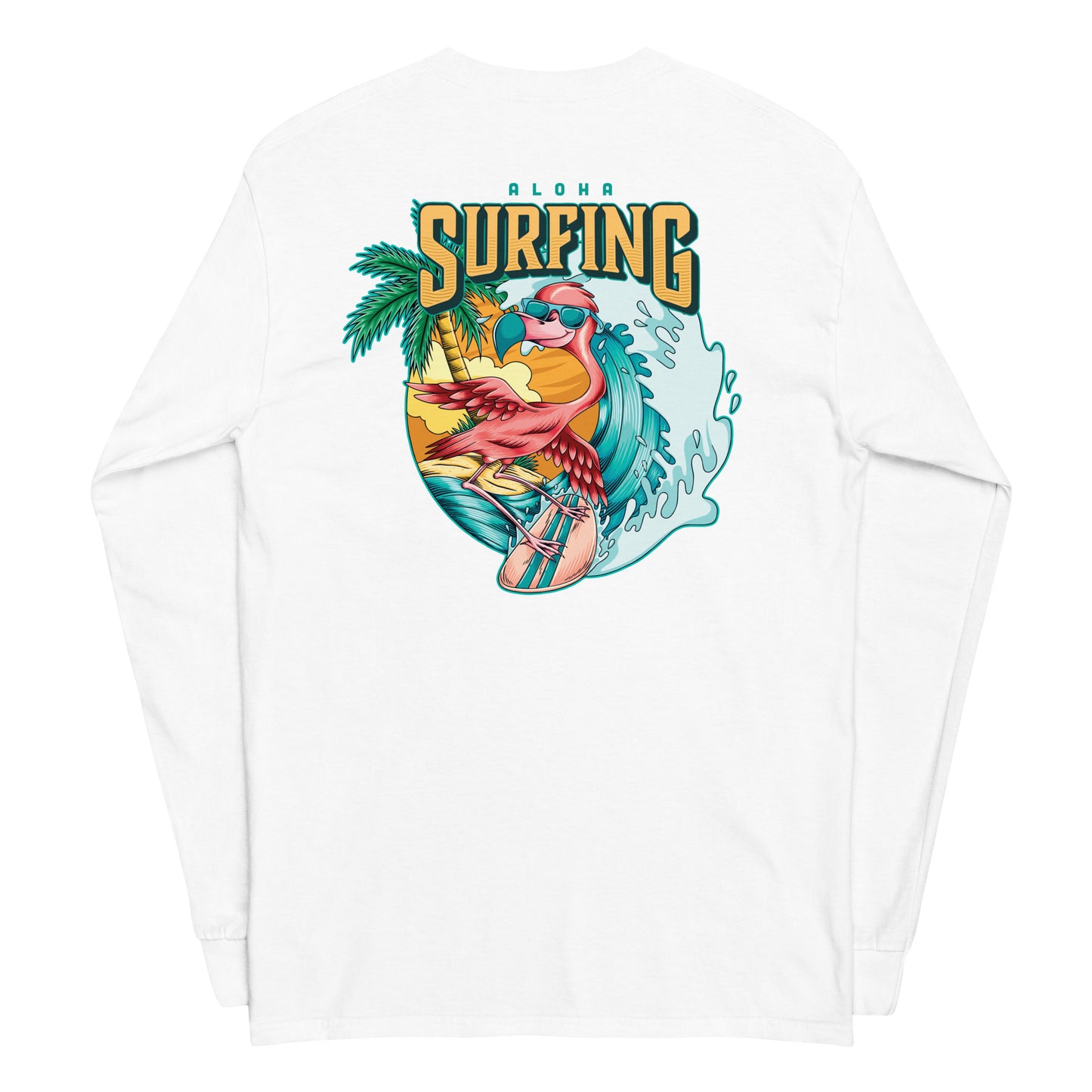 Flamingo Surfing Long Sleeve Shirt