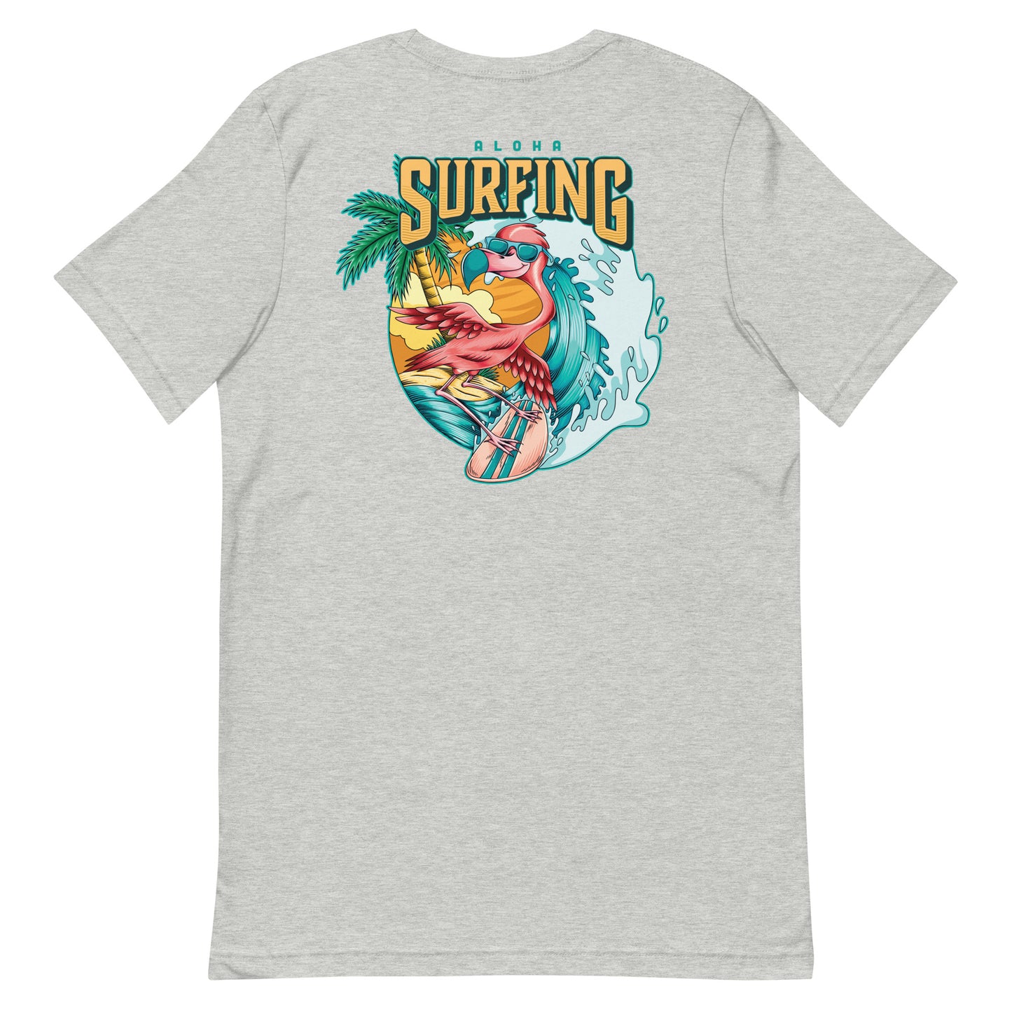 Flamingo Surfing Unisex T Shirt
