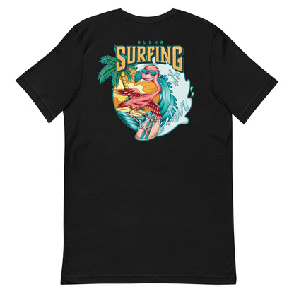Flamingo Surfing Unisex T Shirt