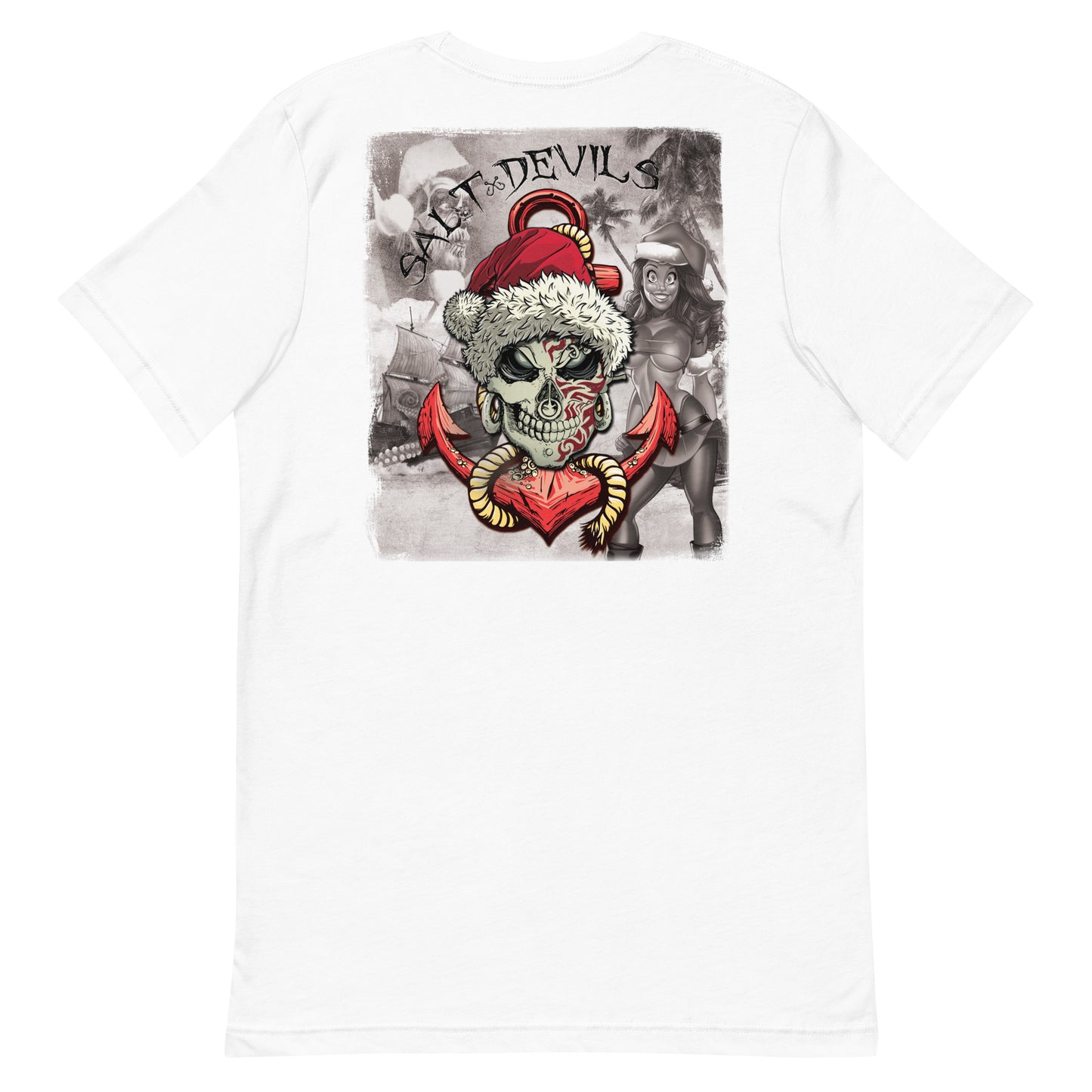 Santa Skull Anchor Unisex T Shirt